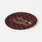 Elegant Gold Merry-kerst zwart-wit, Red Pset Papieren Bordje (Gekanteld)