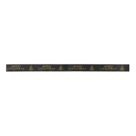 Elegant Gold Merry-kerstboom Satijnen Lint