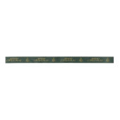 Elegant gold Merry kerstboom Satin Ribbon Satijnen Lint (Voorkant)