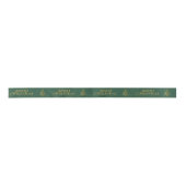 Elegant gold Merry kerstboom Satin Ribbon Satijnen Lint (Voorkant)
