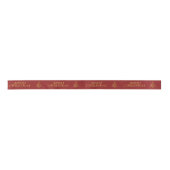 Elegant gold Merry kerstboom Satin Ribbon Satijnen Lint (Voorkant)