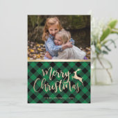 Elegant Gold Merry-kerstcadeau - Aangepaste foto Feestdagenkaart (Staand voorkant)