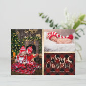 Elegant Gold Merry-kerstcadeau - Aangepaste foto Feestdagenkaart (Staand voorkant)