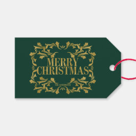 Elegant  Gold Merry kerstcadeau Label Cadeaulabel