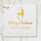 Elegant Gold Merry-kerstfamilie, Bedankjes Labels (Voorkant)