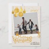 Elegant Gold Merry-kerstfeestkaart Feestdagenkaart (Voorkant)