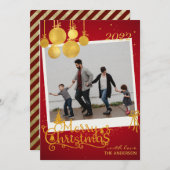 Elegant Gold Merry-kerstfeestkaart Kaart (Voorkant / Achterkant)