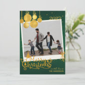 Elegant Gold Merry-kerstfeestkaart Kaart (Staand voorkant)