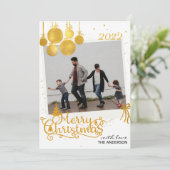 Elegant Gold Merry-kerstfeestkaart Kaart (Staand voorkant)