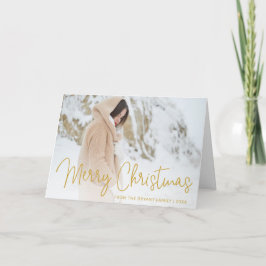 Elegant Gold Merry-kerstfoto Feestdagen Kaart
