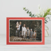 Elegant Gold Merry-kerstfoto Feestdagenkaart (Staand voorkant)