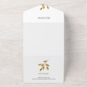 Elegant Gold Merry-kerstkalligrafie Foto All In One Uitnodiging (Buitenkant)