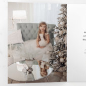 Elegant Gold Merry-kerstkalligrafie Foto Drieluik Kaart (Binnenzijde eerst)