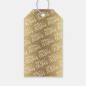 Elegant Gold Merry-kerstkalligrafie met naam Cadeaulabel (Achterkant)