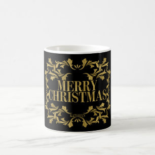 Elegant  Gold Merry kerstkoffie Mok