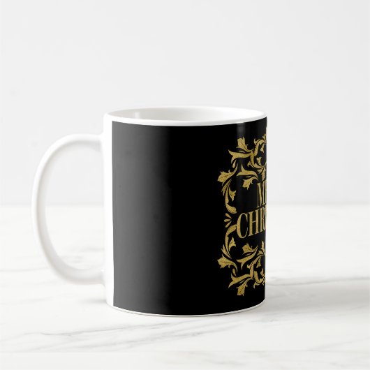 Elegant Gold Merry kerstkoffie Mok (Links)