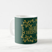 Elegant  Gold Merry kerstkoffie Mok (Voorkant links)