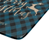 Elegant Gold Merry-kerstmis zwart-wit, blauwe spel Snijplank (Hoek)