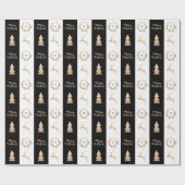 Elegant Gold Merry-kerstmonogram   Cadeaupapier (Vlak)