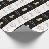 Elegant Gold Merry-kerstmonogram   Cadeaupapier (Hoek)