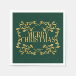Elegant  Gold Merry-kerstpapier Napkins Servet