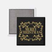 Elegant  Gold Merry-kerstvierkant Magnet (Voorkant / Achterkant)