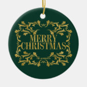 Elegant  Gold Merry-Ornament voor kerstmis Keramisch Ornament (Voorkant)