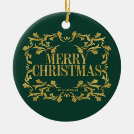 Elegant  Gold Merry-Ornament voor kerstmis Keramisch Ornament