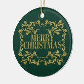 Elegant  Gold Merry-Ornament voor kerstmis Keramisch Ornament (Links)