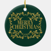 Elegant  Gold Merry-Ornament voor kerstmis Keramisch Ornament (Achterkant)
