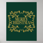 Elegant  Gold Merry Poster Sign. (Voorkant)