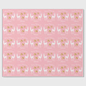 Elegant Gold Merry-sneeuwvlokherder voor kerst Cadeaupapier (Vlak)