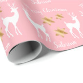 Elegant Gold Merry-sneeuwvlokherder voor kerst Cadeaupapier (Rol Hoek)