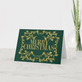Elegant Gold Merry-Wenskaart voor kerstmis Feestdagen Kaart