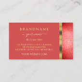 Elegant Gold met Ruby Red Glitter en Logo Modern Visitekaartje (Achterkant)