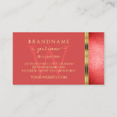 Elegant Gold met Ruby Red Glitter en Monogram Visitekaartje (Achterkant)