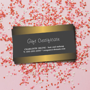 Elegant Gold Metal White Beauty Gift Certificate Kortingskaartje