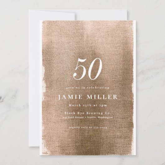 Elegant Gold Metallic Adult Birthday Uitnodiging (Voorkant)