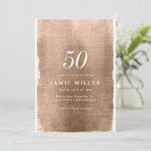 Elegant Gold Metallic Adult Birthday Uitnodiging (Staand voorkant)