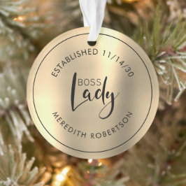 Elegant Gold Metallic Boss Lady Vastgesteld op dat Ornament