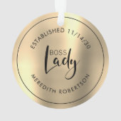 Elegant Gold Metallic Boss Lady Vastgesteld op dat Ornament (achterkant)
