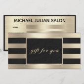 Elegant Gold Metallic Business Cadeaubon (Voorkant / Achterkant)