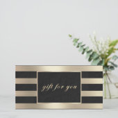 Elegant Gold Metallic Business Cadeaubon (Staand voorkant)