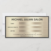 Elegant Gold Metallic Business Cadeaubon (Achterkant)