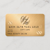 Elegant Gold Metallic Credit Logo Cadeaubon Visitekaartje (Voorkant)