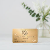 Elegant Gold Metallic Credit Logo Cadeaubon Visitekaartje (Staand voorkant)