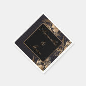Elegant Gold Metallic Floral Wedding Napkins Servet (Hoek)