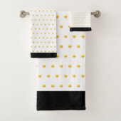 Elegant Gold Metallic look Polka Dots Bad Handdoek (Insitu)