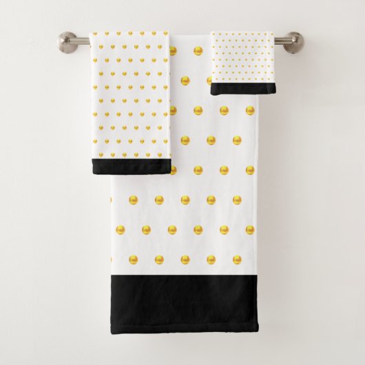 Elegant Gold Metallic look Polka Dots Bad Handdoek (Insitu)