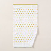 Elegant Gold Metallic look Polka Dots Bad Handdoek (Handdoek)